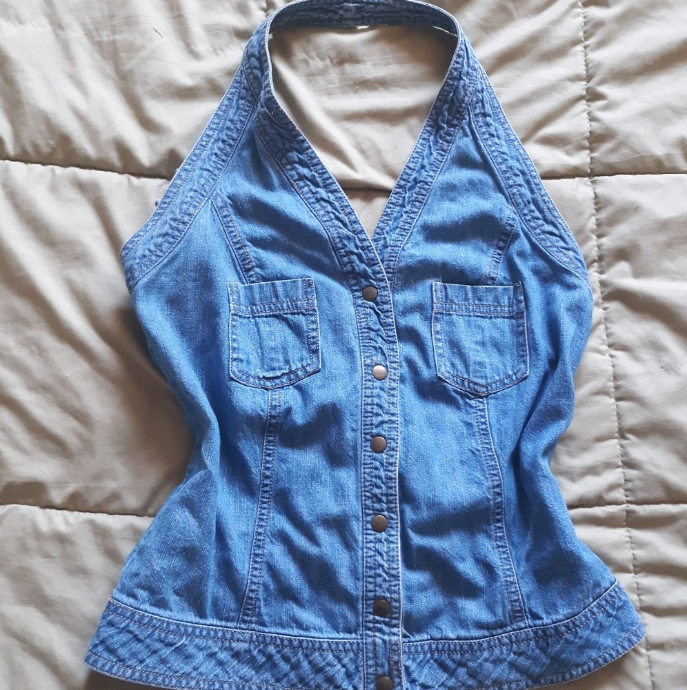 Vintage denim halter top